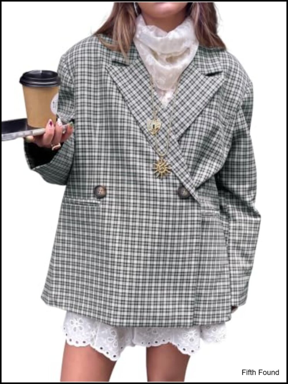 Oversized Plaid Blazer Business Casual Boyfriend Jacket